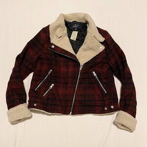 American Eagle Outfitters Womens Size Small Plaid Wool Blend Jacket Coat